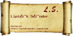 Lipták Sándor névjegykártya